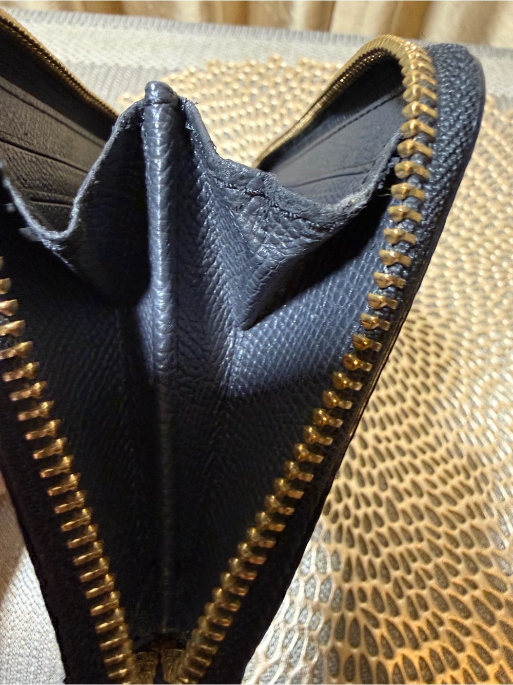 Coach Black Pebbled Leather Zip Wallet - Picture 6 of 10